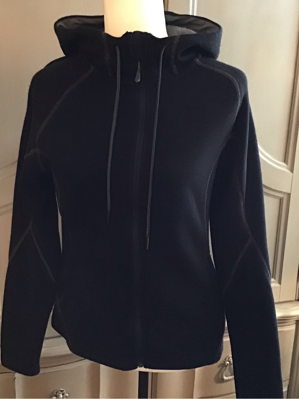 Salomon Black Knit Full-Zip Hooded Women's Sweater